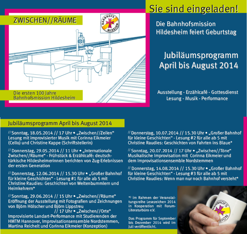 Jubiläumsprogramm der Bahnhofsmission Hildesheim